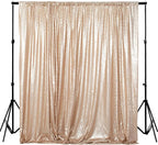 ShinyBeauty Sequence Backdrop Champagne 8FTx10FT Sequin Photo Backdrop Sequin-Backdrop-Curtain Elegant Backdrops 8x10-0827E