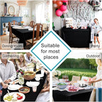 Hiasan Black Rectangle Tablecloth - Waterproof Spillproof and Wrinkle Resistant Washable Polyester Table Cloth for Dining Party, 80 x 80 inch