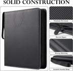 GEAoffice Trading Card Binder 12 Pocket Hold 720 Cards, Premium PU Cover Zipper Collection Binder, Ringless Sturdy Side Loading Card Album Folder for YuGiOh, MTG, TCG, Game & Sports, Non-PVC, Black