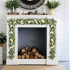 MAKHOT 2PCS Eucalyptus Garland, 6.6Ft Artificial Greenery Garlands Flower Decor, Green Spring Garland Wreath Vines Decorations for Table Home Wedding Mantle Party (Champagne)