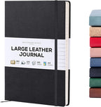 BEECHMORE BOOKS Lined Journal Notebook, 8.5 x 11.5 inch, A4 160 Lined Pages, Hardcover Leather Journals for Women, Men, Writing and Notebooks for Work - 120 GSM Thick Paper, Gifts Box Included