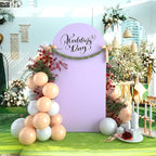 bricia Wedding Arch Backdrop Stand Cover, 7.2FT Double Sided Stretchy Arch Cover Fitted Wedding Birthday Party Banquet Decoration (Lavender 86.4''Lx48''W)