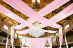 6 Panels Pink Ceiling Drapes for Wedding 5ftx40ft Ceiling Drapes Wedding Arch Draping Fabric Cheesecloth Sheer Curtain Romantic Ceiling Decorations for Weddings Party Banquet Ceremony Stage