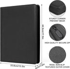 Premium Card Binder 16 Pocket, GEAoffice PU Cover Trading Card binder for 1000+ Cards, Sturdy Card Collection Album, Card Holder Folders for YuGiOh, MTG, TCG, Game Cards & Sports Cards, Black