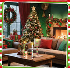 Baquler 6 Pcs Christmas Flameless Taper Candles 10.6 Inch Elf Theme Candles Battery Operated LED Christmas Candlesticks for Xmas Centerpiece Holiday Party Decor