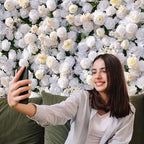 Artificial Luxury‌ Flower Wall Panels, Gorgeous 3D Silk Floral Backdrop for Wedding, Baby Show, Party and Home Decor, Quick Assembly/Storage, Eco ＆ Pet Friendly, 2 pcs, Each Panel 2 * 8 ft.