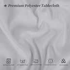 12 Pack Round Tablecloth 120 Inch - Light Grey Polyester Table Cloth for Round Table, Premium Light Grey Tableclothes Washable Fabric Cover for Wedding Party Banquet Restaurant Reception Dining