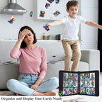 Trading Card Binder 9 Pocket with Display Window, 900 Cards Capacity Card Binder, Waterproof PU Leather Photocard Baseball Card Binder for MTG, TCG, Sports Cards, Black w/Clear Display Window