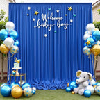 10x10 ft Wrinkle Free Royal Blue Backdrop Curtains for Party Background, Silky Polyester Blue Photo Backdrop Drapes 2 Panels Back Drop Cloth for Wedding Birthday Photography Baby Shower Decor