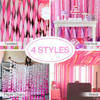 PartyWoo Crepe Paper Streamers 4 Rolls 328ft, Pack of Hot Pink Crepe Paper for Party Decorations, Wedding Decorations, Birthday Decorations, Baby Shower Decorations (1.8 Inch x 82 Ft/Roll), Pink-9581