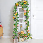 Naidiler Artificial Flower Garland, Sunflower & Rose Vines, Boho Wedding & Birthday Decor, 6ft Straight, Pink & Yellow, Fabric & Plastic