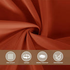 sancua Thanksgiving Square Tablecloths 60x60 Inch Rust, 2 Pack Fabric Fall Table Cloth for Square or Round Tables, Burnt Orange Washable Polyester Table Cover for Dinner, Holiday Party, Display Tables