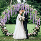 24 Pack Light Purple Wisteria Hanging Flowers Garland, 3.77 Feet Artificial Flower Vines, Fake Wisteria, Artificial Vines Hanging Garland for Backdrop Outdoor Yard Garden Decor