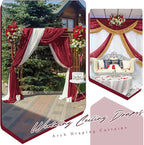 6 Panels Burgundy Ceiling Drapes for Wedding 5ftx10ft Chiffon Fabric Arch Draping Curtains Sheer Drapery for Party Ceremony Birthday Baby Shower Reception Stage Swag Ceiling Decorations