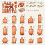 Bud Vases15 Pcs for Centerpieces Wedding,Flower Vases in Bulk for Rustic Home Decor,Small Vases for Wedding,Mother's Day,Graduation,Christmas,Birthday Party,Valentine's Day(Amber)