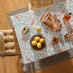 patdrea Designer French Tablecloth for Rectangle Table,Floral Birds Pattern Linen Table Cloth,Fall Yellow Decorative Cover for Kitchen Dining Banquet,Christmas,Thanksgiving,55"x87"-Magnolia