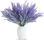 Juvale 12 Bundles Lavender Artificial Flower Stems - 2" D x 3" W x 14" H - Purple - Weather Resistant Artificial Flowers for Outdoors & Wedding Centerpieces & Door Wreaths