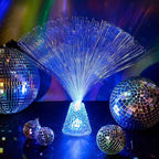 Patelai 10 Pcs LED Fiber Optic Lamp Color Changing Fiber Optic Night Light with Multicolor Glow Decorative Table Centerpiece for Sensory Bedroom Halloween Party Holiday Decorations (Crystal,Blue)