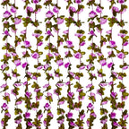 16Pcs 126Ft Light Purple Rose Garland, Fake Rose Hanging Flowers, Artificial Flower Vine, Hanging Floral Vine Garland for Wedding, Birthday Party, Wall Arch, Halloween, Christmas Garden Backdrop Decor