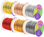 Mandala Crafts 8 Gauge Anodized Aluminum Craft Wire for Jewelry Making - 120 FT Colored Flexible Silver Copper Light Gold Gray Gold Red Wire - Bendable for Bonsai Armature Crafting Sculpting