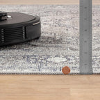 Bloom Rugs Washable Non-Slip 5' x 7' Rug - Blue/Steel Gray/Beige Traditional Medallion Area Rug for Living Room, Bedroom, Dining Room, and Kitchen - Exact Size: 5' x 7'