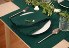 100% Pure Linen Green Napkins 20 x 20 Inch - Hemstitch Christmas Dinner Napkins Set of 4 - Cloth Fabric Napkins for Thanksgiving, Winter, New Year - Elara