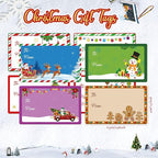 Zonon 720 Pieces Self Adhesive Christmas Gift Tag Xmas Kraft Name Tags Natural Kraft Xmas Stickers Paper Tags Labels for Christmas Decoration(Cute Style)