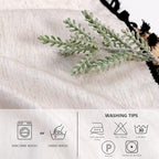 MYSKY HOME Table Cloth 60x102 in Rectangle Table, Cotton Tassel Linen Look Waterproof Tablecloths Farmhouse Tablecloth, Wrinkle Free Table Cover with Black Tassels for Kitchen Dining, Party