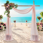 MDS Halloween Chiffon Draping Fabric - 1 Panel, 30" Wide x 50ft Long - Sheer Spooky Arbor & Canopy Drapery for Haunted House Backdrops, Party Ceilings, DIY Costumes & Themed Events - Dusty Rose