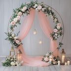 Wedding Arch Draping Fabric 4 Panels 28.7" x 20FT Blush Sheer Chiffon Backdrop Drapes for Wedding Ceremony Birthday Party Bridal Shower Outdoor Decoration