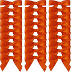 50pcs 1-1/2" Mini Orange Satin Ribbon Bows Without Twist Ties for Crafts Gift Wrapping Packing Christmas Decoration (Orange)