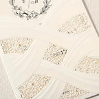 50pcs Laser Cut Wedding Invitations with Envelopes Ivory White, 5x7.3 Personalized Invitation Cards for Wedding
