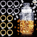 Aogist 12 Pack Fairy Lights 3 Modes 7ft 20 LED Waterproof,Battery Operated Silver Wire Firefly Starry Moon Mini String Lights for Mason Jars Christmas DIY Crafts Party Bedroom,Cool White&Warm White