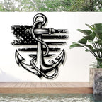 lunwall Metal Anchor Wall Decor, Anchor Metal Sign, Metal Anchor Decor, Anchor Metal Wall Art, Metal Nautical Wall Decor, Metal Wall Decor Coastal, Anchor Wall Decor (silver, 30L x 27W / 76 x 69 cm)