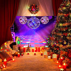 Dance Party Backdrop Retro 80s 90s Theme Stage Dance Ball Music Birthday Party Decoration DJ Photography Background 8 x 6 ft for Baby Shower Picture Photo Shoot Polyester Fabric, Green