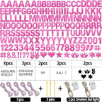 167Pcs DIY Glitter Customizable Banner Kit Happy Birthday Letter Banners Valentine's Day Garlands Personalized Love Heart Banner Decor Baby Shower Birthday Party Decorations Supplies(Shiny Light Pink)
