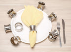 Silver Napkin Rings Set of 12, Heavy Duty Metal Napkin Holder Buckles, Fall Thanksgiving Christmas Napkin Rings, Napkins Rings for Dinner Table Decor, Wedding, Banquet, Party, Easter - CLEENTABLE