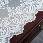 ARTABLE Rectangle Table Runner Lace Macrame Embroidered Table Runners with Exquisite Vintage Shabby Chic for Holiday Wedding Long Dinner Tables (White, 12 x 48 Inch)