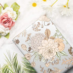 WRAPAHOLIC 30 Inch Jumbo Floral Wrapping Paper - 30 Inch X 33 Feet - Pearlized Silver Vintage Floral Wedding Wrapping Paper for Birthday, Bridal Shower, Baby Shower