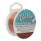 The Beadsmith Wire Elements Craft Wire – Tarnish Resistant, Soft Temper, Round, Antique Copper Color – 0.51mm, 24 Gauge, 20 Yard Spool – Jewelry Making, Wire Wrapping, Floral, & Other DIY Crafts