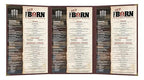 Goodsmart Pajco Style Restaurant Menu Covers – Pack of 10, Side-Load Fold-Out Menu Holders, Single Stitched Edge Clear Vinyl Menu Sleeves, Leatherette Trim Gold Corners, Burgundy, 3 View (8.5" x 14")