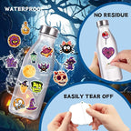 XZENTIRA, 100 PCS Halloween Stickers for Kids Teens Adults, Halloween Cartoon Pumpkin Themed Stickers, Vinyl Waterproof Holiday Party Stickers, Halloween Holiday Party Favors Gifts