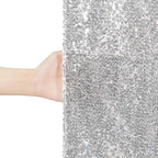Eternal Beauty Silver Thick Sequin Backdrop, 10x10 Ft Glitter Background Curtains for Shimmer Photography Party Wedding Birthday Back Drop Decor