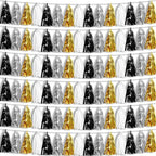 6P Black Gold Silver Foil Fringe Metallic Tassel Garland, Tassels Banner Streamers for Parade Floats, Bachelorette, Wedding, Birthday, Graduation, Christmas, Bridal/Baby Shower Party Decorations