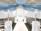 6 Panels Dusty Blue Ceiling Drapes for Wedding, 5ftx20ft Ceiling Drapes Cheesecloth Sheer Fabric Curtain Wedding Arch Draping Fabric Romantic Ceilings Decorations for Weddings Party Ceremony Stage