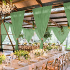 Ceiling Drapes Wedding Arch Drapes Chiffon Arch Draping 2 Panels 5x20 FT Sage Green Ceiling Decorations Sheer Backdrop Curtain for Parties Tulle Fabric Arbor Drapery Swag Ceiling Curtains for Events