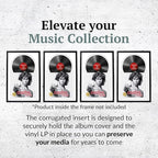 Creative Picture Frames 16" x 24" Jukebox Vinyl Frame Display with Double Matting, LP Record Album Frame for Wall Decor, White/White, Pack of 4