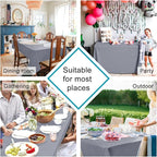 Hiasan Light Gray Rectangle Tablecloth - Waterproof Spillproof and Wrinkle Resistant Washable Polyester Table Cloth for Dining Party, 90 x 156 inch