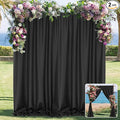 Black Backdrop Curtain for Party, Background Drapes Panels with Rod Pocket, Wrinkle Free Black Photo Curtains Backdrop Drapes Fabric Decoration for Wedding, Birthday Party Decor 5ft x 10ft, 2 Panels