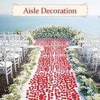 300pcs Dark Red Faux Silk Rose Petals - Perfect for Wedding Aisles, Flower Girls, Tables, Party Confetti, Bridal Showers and Home Decor